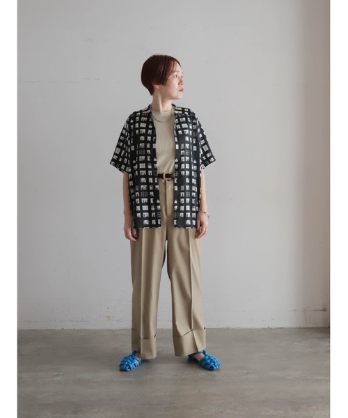 FIL DE FER（フィルデフェール）の「【予約】ウィンドウプリント　スタンドネックブラウス（シャツ/ブラウス・レディース・ブラック・FREE）」の20枚目の写真