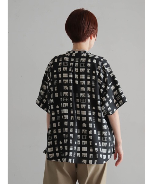 FIL DE FER（フィルデフェール）の「【予約】ウィンドウプリント　スタンドネックブラウス（シャツ/ブラウス・レディース・ブラック・FREE）」の19枚目の写真