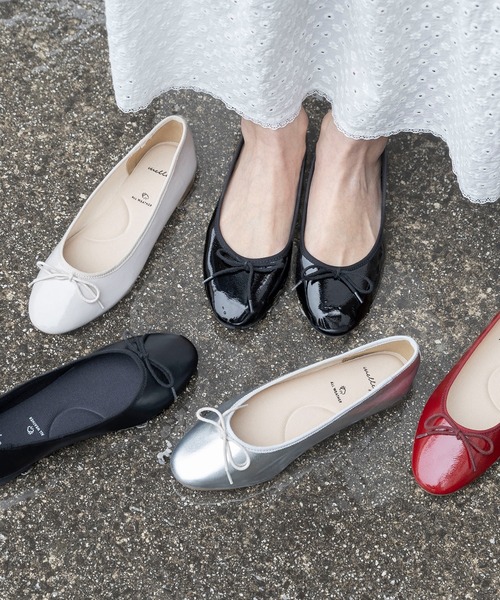 welleg（ウェレッグ）の「晴雨兼用 ふわカル ラウンドトゥ バレエシューズ（バレエシューズ・レディース・レッド/ライトグレー/ブラック系/シルバー/ブラック・21.5cm/22.0cm/22.5cm/23.0cm/23.5cm/24.0cm/24.5cm/25.0cm/25.5cm/26.0cm）」の8枚目の写真