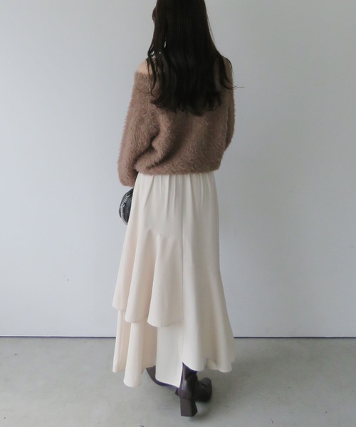 archives（アルシーヴ）の「アシメラッフルティアードスカート／（スカート・レディース・アイボリー/ブラック/ブラウン・SMALL/MEDIUM）」の10枚目の写真