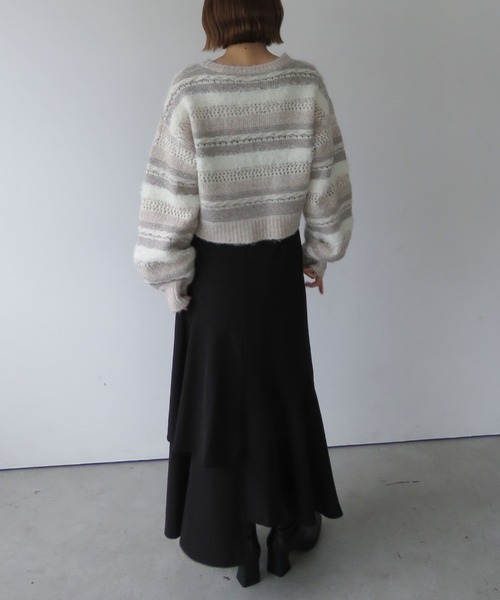 archives（アルシーヴ）の「アシメラッフルティアードスカート／（スカート・レディース・アイボリー/ブラック/ブラウン・SMALL/MEDIUM）」の18枚目の写真