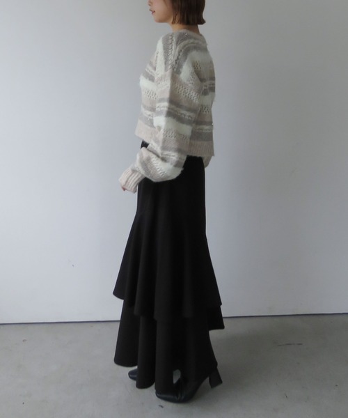 archives（アルシーヴ）の「アシメラッフルティアードスカート／（スカート・レディース・アイボリー/ブラック/ブラウン・SMALL/MEDIUM）」の19枚目の写真