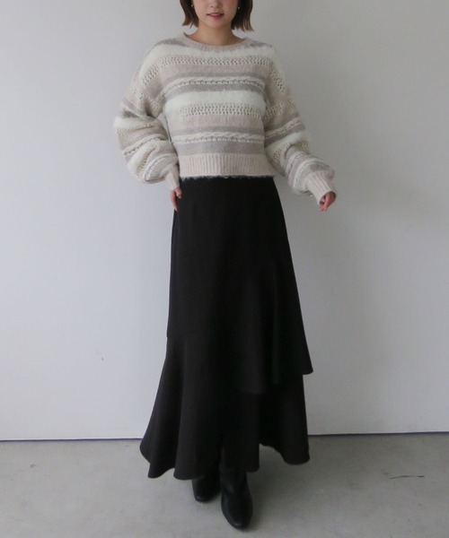 archives（アルシーヴ）の「アシメラッフルティアードスカート／（スカート・レディース・アイボリー/ブラック/ブラウン・SMALL/MEDIUM）」の17枚目の写真