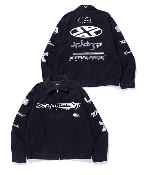WORLD WIDE LOVE スタッズ付きブラックジャケット　素敵なジャケット PEACH FINISHED WORK JACKET（その他アウター）｜XLARGE（エクストラ