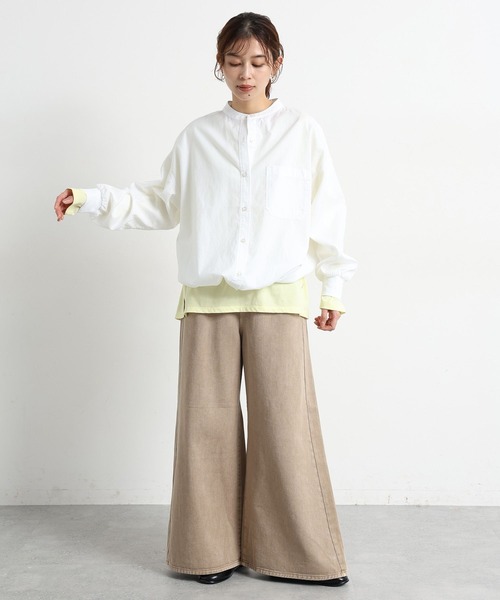 studio CLIP（スタディオクリップ）の「ライトオックスドロストシャツ（シャツ/ブラウス・レディース・ベージュ/ホワイト/サックスブルー・FREE）」の6枚目の写真