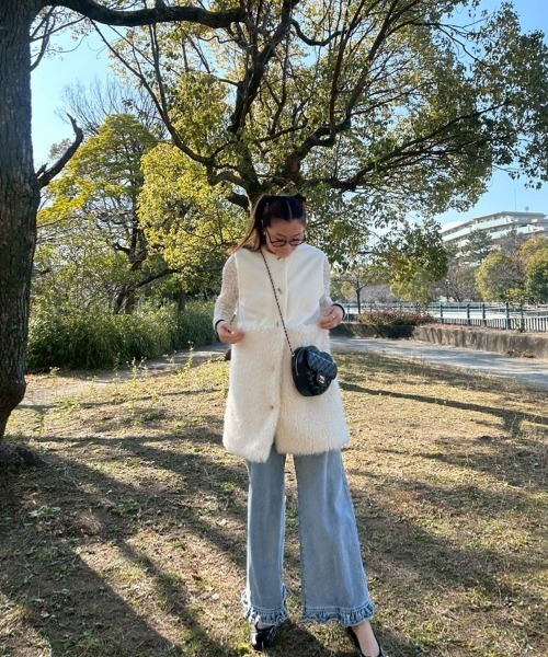 DONOBAN(ドノバン)の「ドッキングファージレ(ベスト・レディース・ホワイト/ブラック・ONE SIZE)」の5枚目の写真