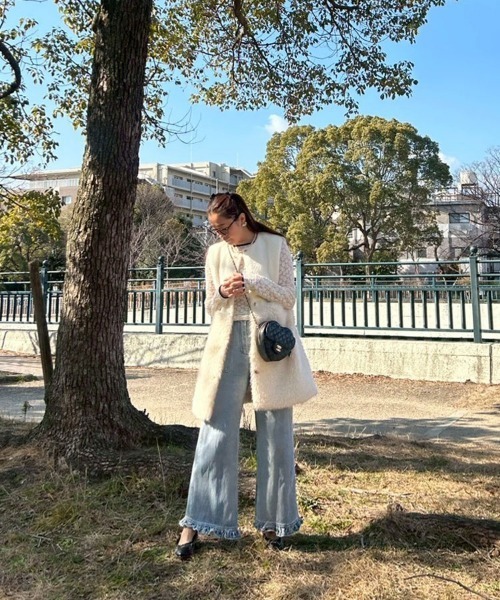 DONOBAN(ドノバン)の「ドッキングファージレ(ベスト・レディース・ホワイト/ブラック・ONE SIZE)」の7枚目の写真