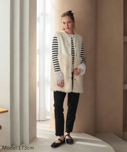 DONOBAN(ドノバン)の「ドッキングファージレ(ベスト・レディース・ホワイト/ブラック・ONE SIZE)」の18枚目の写真