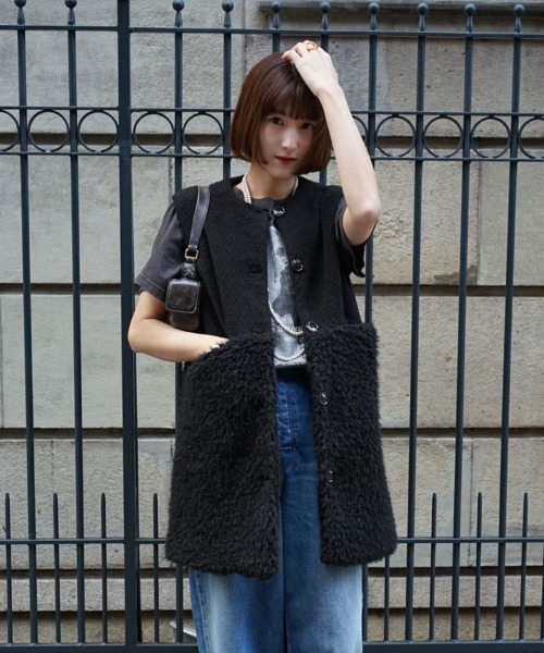 DONOBAN(ドノバン)の「ドッキングファージレ(ベスト・レディース・ホワイト/ブラック・ONE SIZE)」の14枚目の写真