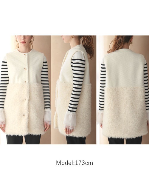 DONOBAN(ドノバン)の「ドッキングファージレ(ベスト・レディース・ホワイト/ブラック・ONE SIZE)」の8枚目の写真