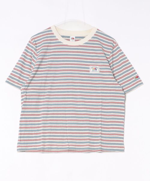 FRUIT OF THE LOOM(フルーツオブザルーム)の「【FRUIT OFTHE LOOM×UNDOVE】別注 綿100%カジュアルボーダーTシャツ (フルーツオブザルーム/FTL/フルーツ柄/フルーツロゴ/ランダムボーダー/ピスネームロゴ/ストレッチ/)(Tシャツ/カットソー・レディース・イエロー系その他/アイボリー系・MEDIUM/LARGE/X-LARGE)」の17枚目の写真