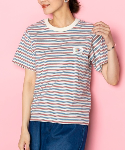 FRUIT OF THE LOOM(フルーツオブザルーム)の「【FRUIT OFTHE LOOM×UNDOVE】別注 綿100%カジュアルボーダーTシャツ (フルーツオブザルーム/FTL/フルーツ柄/フルーツロゴ/ランダムボーダー/ピスネームロゴ/ストレッチ/)(Tシャツ/カットソー・レディース・イエロー系その他/アイボリー系・MEDIUM/LARGE/X-LARGE)」の12枚目の写真