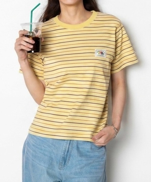 FRUIT OF THE LOOM(フルーツオブザルーム)の「【FRUIT OFTHE LOOM×UNDOVE】別注 綿100%カジュアルボーダーTシャツ (フルーツオブザルーム/FTL/フルーツ柄/フルーツロゴ/ランダムボーダー/ピスネームロゴ/ストレッチ/)(Tシャツ/カットソー・レディース・イエロー系その他/アイボリー系・MEDIUM/LARGE/X-LARGE)」の19枚目の写真