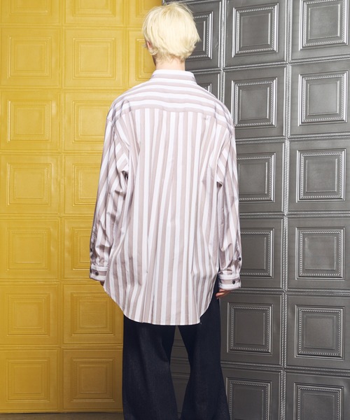 MAISON SPECIAL（メゾンスペシャル）の「《UNISEX》【Italian Dead Stock Fabric】Prime-Over Maxi Regular Collar Long Sleeve Shirts Coat/【イタリアンデッドストックファブリック】プライムオーバーマキシレギュラーカラーロングスリーブシャツコート【MAISON SPECIAL/メゾンスペシャル】（シャツ/ブラウス・メンズ・ホワイト/ライトブルー/ブルー/パープル・1/0/2）」の16枚目の写真