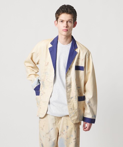 UNITED ARROWS & SONS（ユナイテッドアローズアンドサンズ）の「＜SWJP for UNITED ARROWS & SONS＞ TWO TONE HB JACKET/ジャケット（テーラードジャケット・メンズ・オフホワイト・XL/L/M）」の9枚目の写真