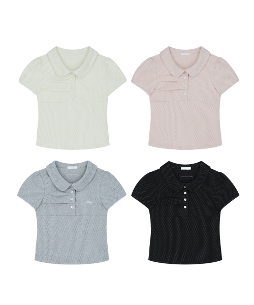 ILLIGO(イリゴ)の「ドットピンタックカラーTアイボリー(Tシャツ/カットソー・レディース・その他・OS)」の6枚目の写真