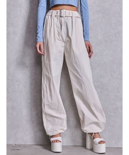 GYDA（ジェイダ）の「SIDE ZIPメッシュスリットワイドパンツ（その他パンツ・レディース・ブラック/アイボリー・FREE）」の7枚目の写真