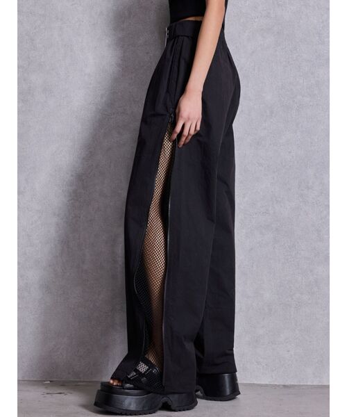 GYDA（ジェイダ）の「SIDE ZIPメッシュスリットワイドパンツ（その他パンツ・レディース・ブラック/アイボリー・FREE）」の10枚目の写真