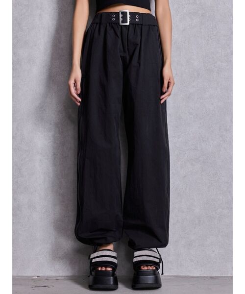GYDA（ジェイダ）の「SIDE ZIPメッシュスリットワイドパンツ（その他パンツ・レディース・ブラック/アイボリー・FREE）」の13枚目の写真