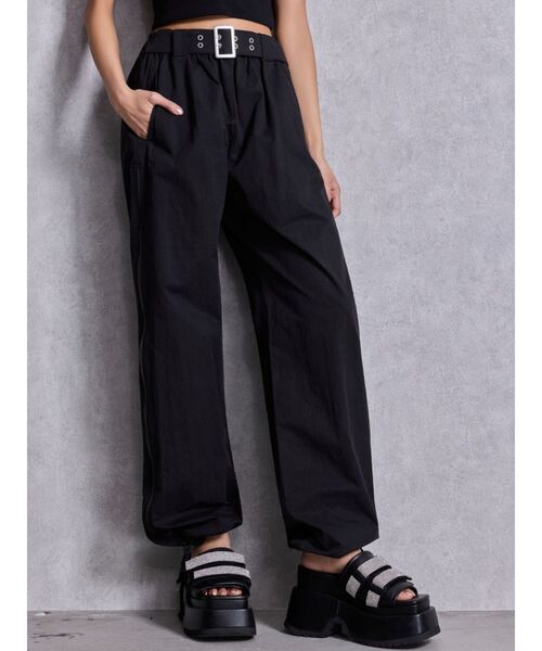 GYDA（ジェイダ）の「SIDE ZIPメッシュスリットワイドパンツ（その他パンツ・レディース・ブラック/アイボリー・FREE）」の14枚目の写真