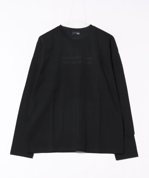 TAKA-Q(タカキュー)の「【綿100%】タカキュー メッセージロゴ プリント クルーネック 長袖 Tシャツ(Tシャツ/カットソー・メンズ・ブラック/ホワイト・LARGE/MEDIUM/X-LARGE)」の13枚目の写真