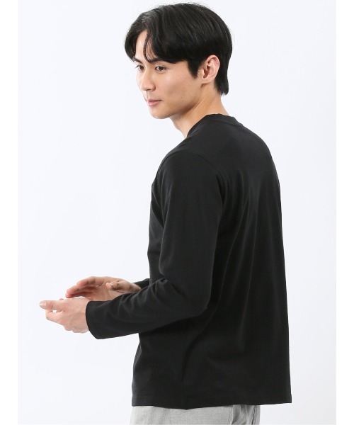 TAKA-Q(タカキュー)の「【綿100%】タカキュー メッセージロゴ プリント クルーネック 長袖 Tシャツ(Tシャツ/カットソー・メンズ・ブラック/ホワイト・LARGE/MEDIUM/X-LARGE)」の14枚目の写真
