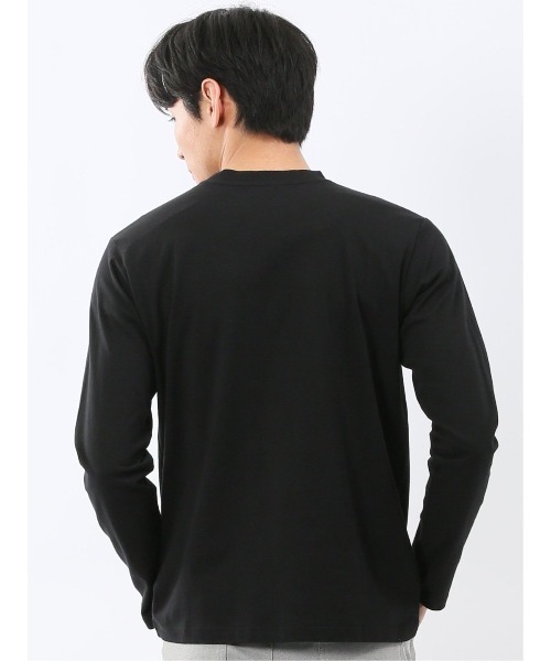 TAKA-Q(タカキュー)の「【綿100%】タカキュー メッセージロゴ プリント クルーネック 長袖 Tシャツ(Tシャツ/カットソー・メンズ・ブラック/ホワイト・LARGE/MEDIUM/X-LARGE)」の15枚目の写真