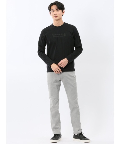 TAKA-Q(タカキュー)の「【綿100%】タカキュー メッセージロゴ プリント クルーネック 長袖 Tシャツ(Tシャツ/カットソー・メンズ・ブラック/ホワイト・LARGE/MEDIUM/X-LARGE)」の17枚目の写真