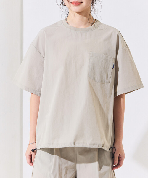 FREAK'S STORE（フリークスストア）の「THOUSAND MILE × FREAK'S STORE/サウザンドマイル 別注 UVカット ショーツセットアップ（セットアップ・レディース・ブラック/ベージュ・ﾌﾘ-）」の5枚目の写真
