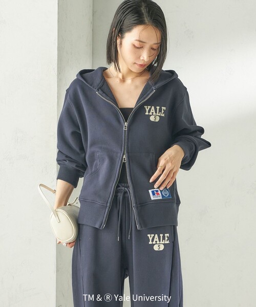 Russell Athletic（ラッセルアスレティック）の「RUSSELL ATHLETIC:〈洗濯機可能〉YALE HOODIE（カーディガン/ボレロ・レディース・ベージュ/ネイビー/ライトグレー・ONE SIZE）」の20枚目の写真