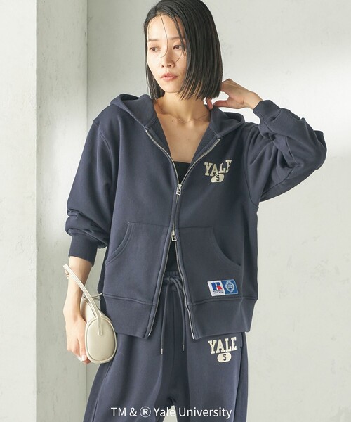 Russell Athletic（ラッセルアスレティック）の「RUSSELL ATHLETIC:〈洗濯機可能〉YALE HOODIE（カーディガン/ボレロ・レディース・ベージュ/ネイビー/ライトグレー・ONE SIZE）」の19枚目の写真