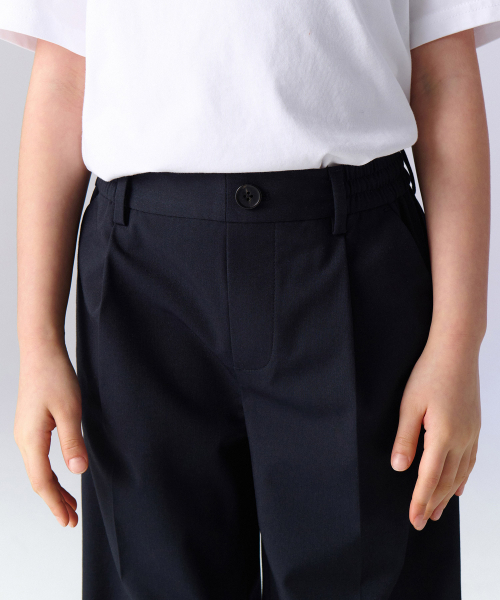 MUSINSA STANDARD KIDS（ムシンサスタンダードキッズ）の「ワイドバンディングスラックス [ネイビー]（その他パンツ・レディース・その他・120/130/140/150/160/110）」の4枚目の写真