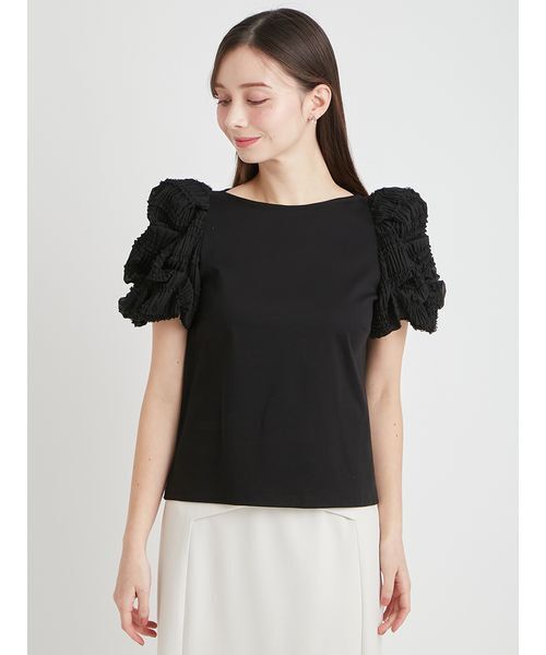 CELFORD（セルフォード）の「【洗える】タックバルーンスリーブカットソー（Tシャツ/カットソー・レディース・ブラック/サックスブルー/オフホワイト・36/38）」の2枚目の写真