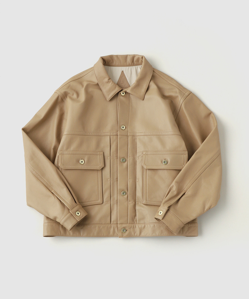 A LEATHER / エーレザー TRUCKER JACKET- LAMB