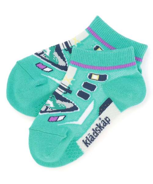 kladskap（クレードスコープ）の「乗り物4種スニーカーインソックス（ソックス/靴下・キッズ・エメラルド/レッド/ブラック/イエロー・L(18-20cm)/M(16-18cm)/S(13-15cm)/11-13cm）」の2枚目の写真