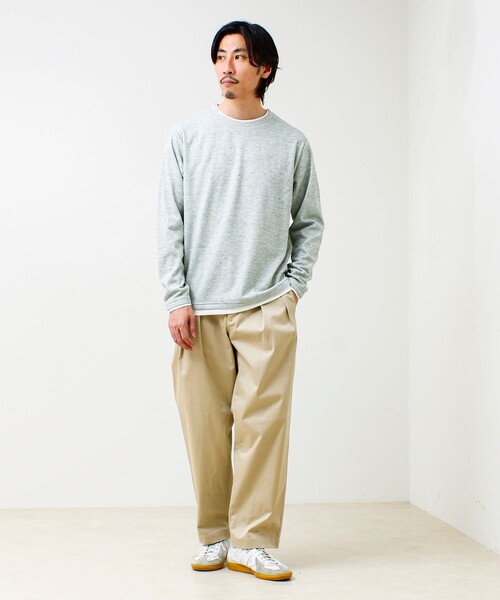 GLOSTER(グロスター)の「メランジ微起毛スムース フェイクレイヤード ロンT(Tシャツ/カットソー・メンズ・ライトグリーン/ネイビー/ライトグレー/ブラック・M/L/S)」の11枚目の写真
