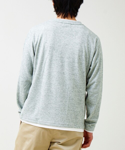 GLOSTER(グロスター)の「メランジ微起毛スムース フェイクレイヤード ロンT(Tシャツ/カットソー・メンズ・ライトグリーン/ネイビー/ライトグレー/ブラック・M/L/S)」の15枚目の写真