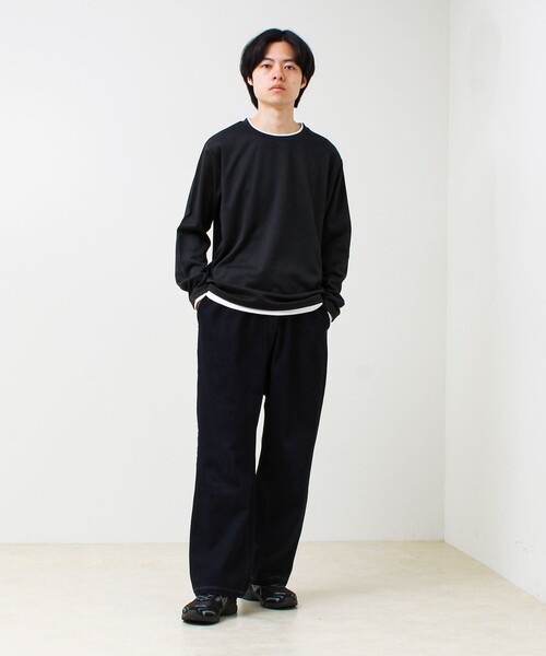 GLOSTER(グロスター)の「メランジ微起毛スムース フェイクレイヤード ロンT(Tシャツ/カットソー・メンズ・ライトグリーン/ネイビー/ライトグレー/ブラック・M/L/S)」の18枚目の写真