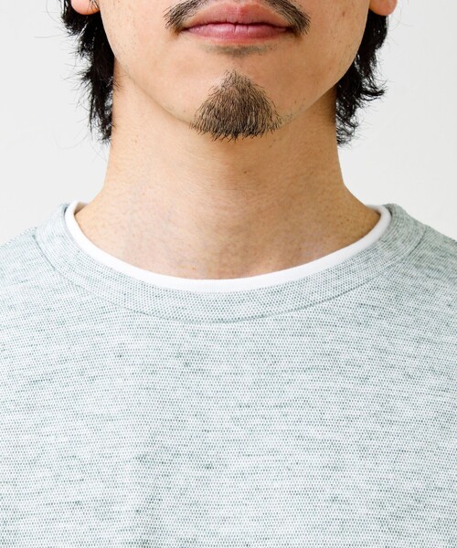 GLOSTER(グロスター)の「メランジ微起毛スムース フェイクレイヤード ロンT(Tシャツ/カットソー・メンズ・ライトグリーン/ネイビー/ライトグレー/ブラック・M/L/S)」の5枚目の写真