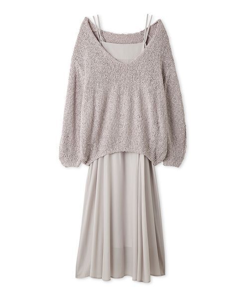 SNIDEL（スナイデル）の「スラブニットセットワンピース（ワンピース・レディース・ラベンダー/イエロー/アイボリー・0/1）」の2枚目の写真