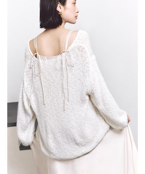 SNIDEL（スナイデル）の「スラブニットセットワンピース（ワンピース・レディース・ラベンダー/イエロー/アイボリー・0/1）」の4枚目の写真