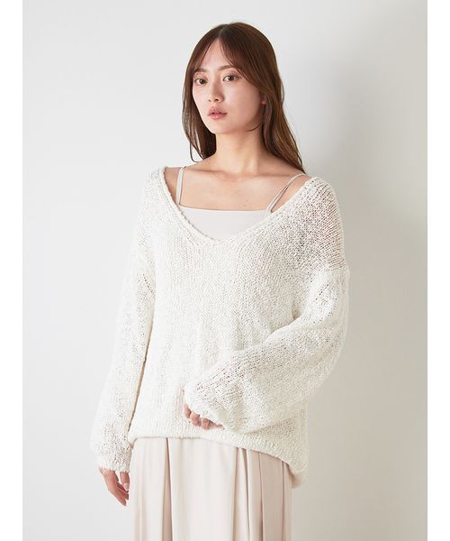 SNIDEL（スナイデル）の「スラブニットセットワンピース（ワンピース・レディース・ラベンダー/イエロー/アイボリー・0/1）」の8枚目の写真