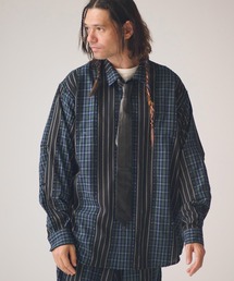 ms6439-jacquard check-stripe shirt シャツ(AP2615015)