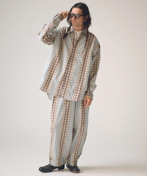 ADAM PATEK(アダムパテック)の「ms6439-jacquard check-stripe shirt シャツ(AP2615015)(シャツ/ブラウス・メンズ・ブラック/ホワイト・2/1)」の7枚目の写真