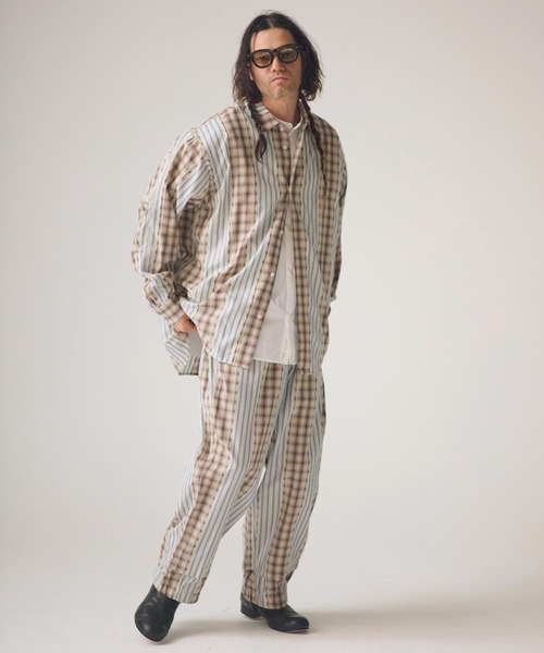 ADAM PATEK(アダムパテック)の「ms6439-jacquard check-stripe shirt シャツ(AP2615015)(シャツ/ブラウス・メンズ・ブラック/ホワイト・2/1)」の9枚目の写真