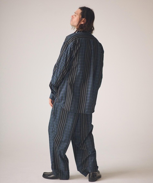 ADAM PATEK(アダムパテック)の「ms6439-jacquard check-stripe shirt シャツ(AP2615015)(シャツ/ブラウス・メンズ・ブラック/ホワイト・2/1)」の14枚目の写真