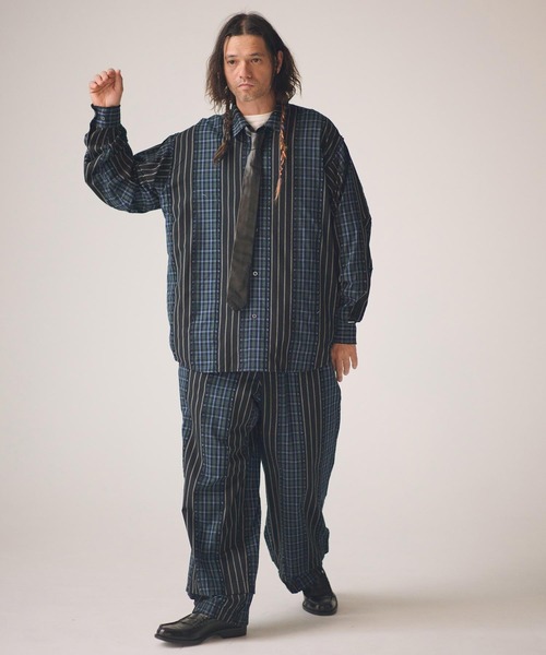 ADAM PATEK(アダムパテック)の「ms6439-jacquard check-stripe shirt シャツ(AP2615015)(シャツ/ブラウス・メンズ・ブラック/ホワイト・2/1)」の16枚目の写真
