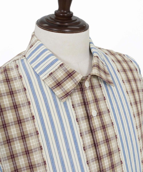 ADAM PATEK(アダムパテック)の「ms6439-jacquard check-stripe shirt シャツ(AP2615015)(シャツ/ブラウス・メンズ・ブラック/ホワイト・2/1)」の22枚目の写真