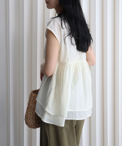 YENNA（イェンナ）の「インド綿ピンタックフレアブラウス（シャツ/ブラウス・レディース・アイボリー/ブラック/モカ・FREE）」の16枚目の写真