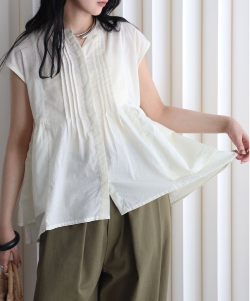 YENNA（イェンナ）の「インド綿ピンタックフレアブラウス（シャツ/ブラウス・レディース・アイボリー/ブラック/モカ・FREE）」の13枚目の写真